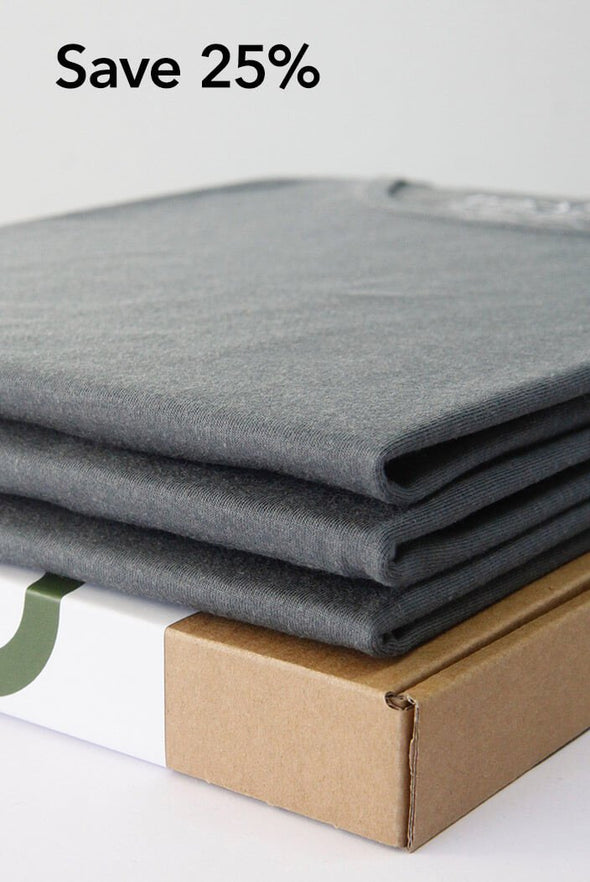 3x nooboo luxuriöse bambus t-shirts grau