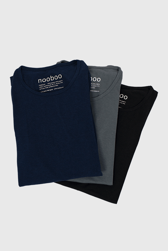 3x luxuriöses damen bambus t-shirt mix dunkel – NOOBOO München