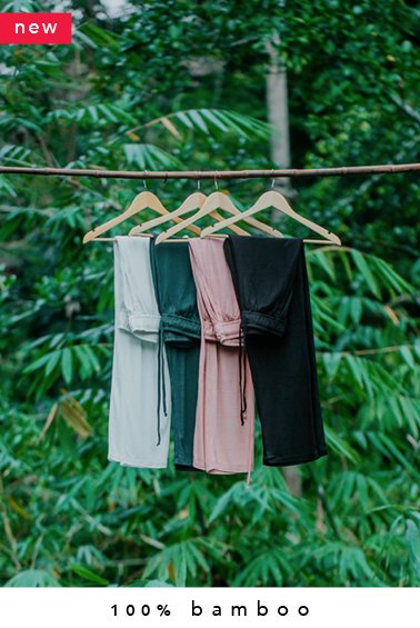 2x 100% bambus kimono + 2x lounge pants kombination (sonderanfertigung in Bali + naturfarbstoff) -25% OFF