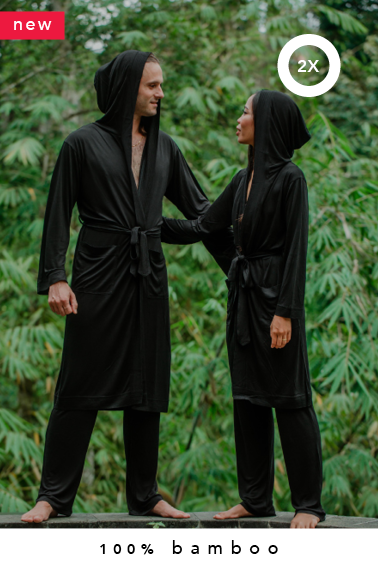 2x 100% bambus kimono + 2x lounge pants kombination damen (sonderanfertigung in Bali + naturfarbstoff) -25% OFF